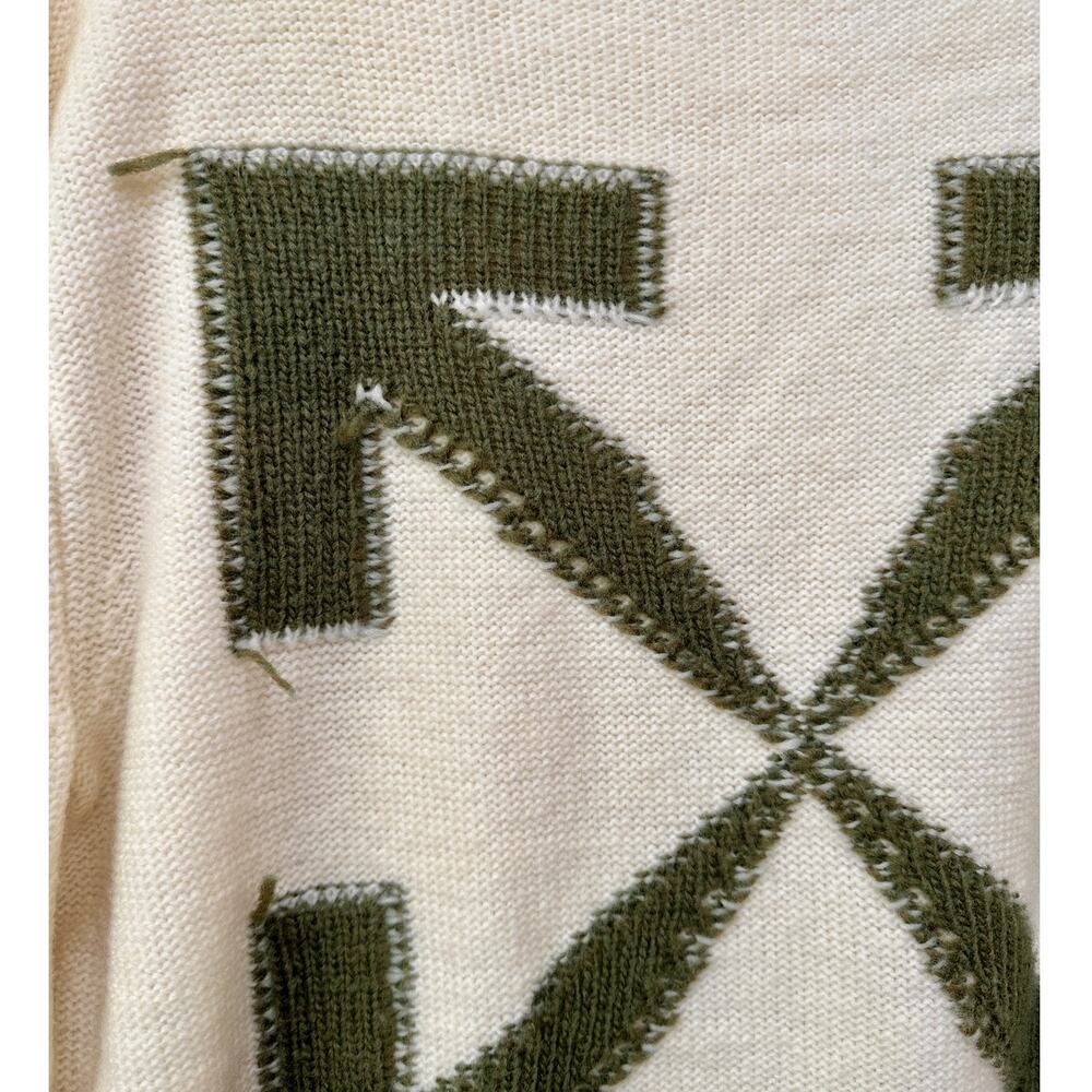 Off-White Reverse Arrow Diag Knit Crew Sweater Wh… - image 8